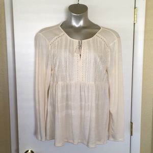 Old Navy size large cream long sleeve top
